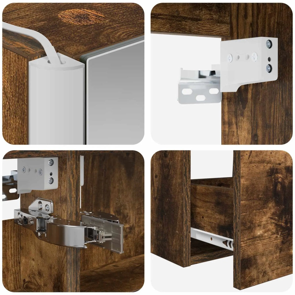 Set di mobili per il bagno 4 pcs Rovere Fumo 3406867