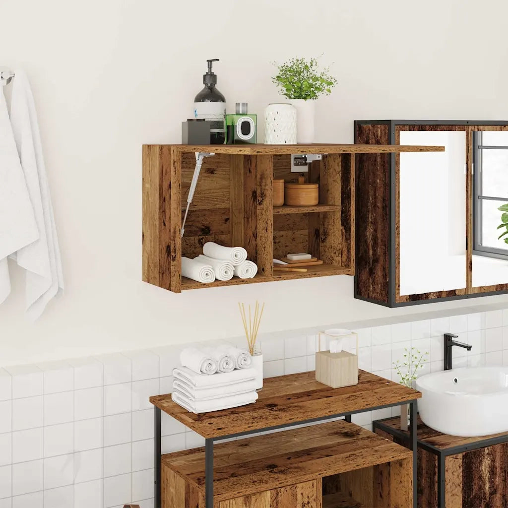 vidaXL Mobile da Bagno Legno Antico 60x25x40 cm in Legno Multistrato