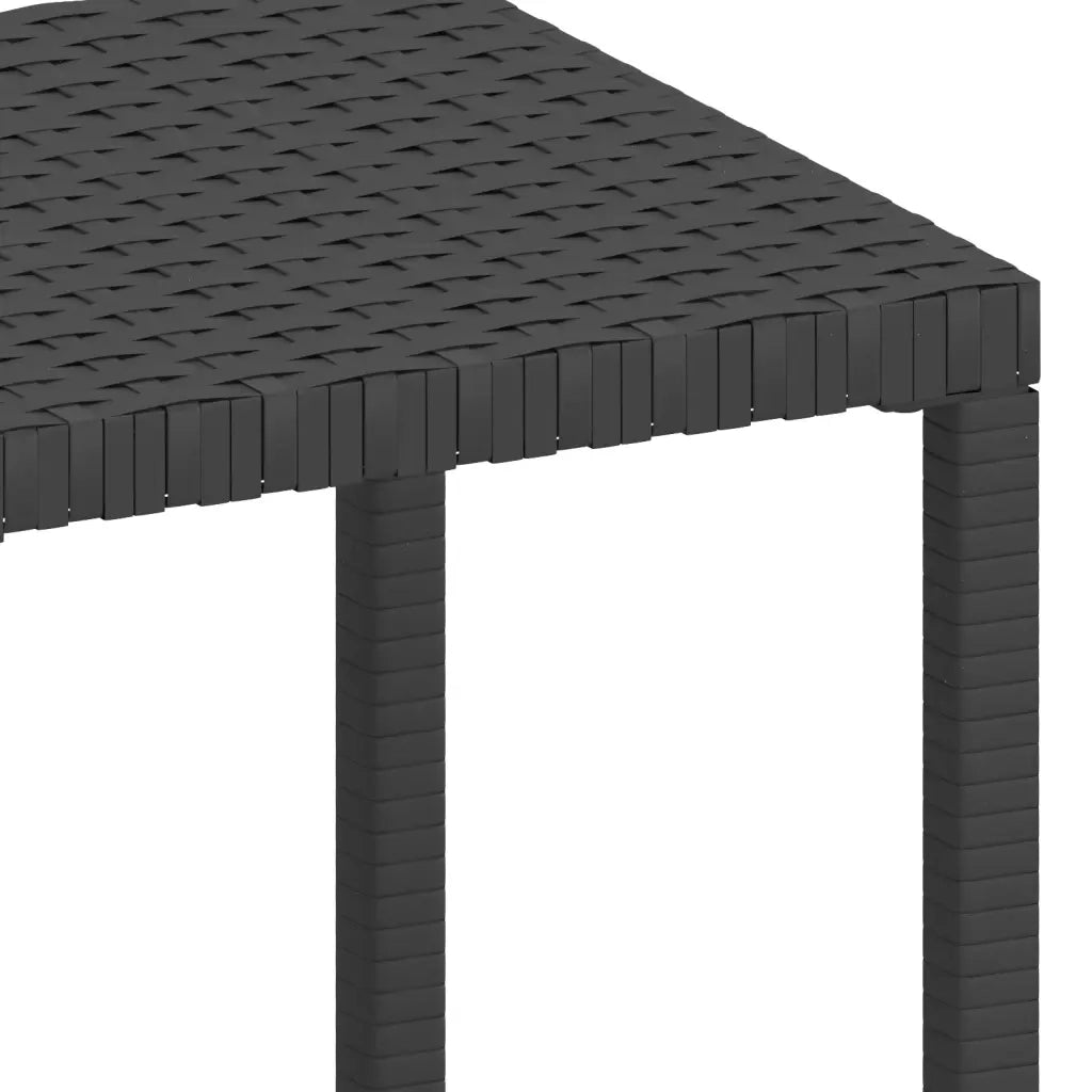 Lettini Prendisole 2 pz con Tavolo in Polyrattan Neri 317638