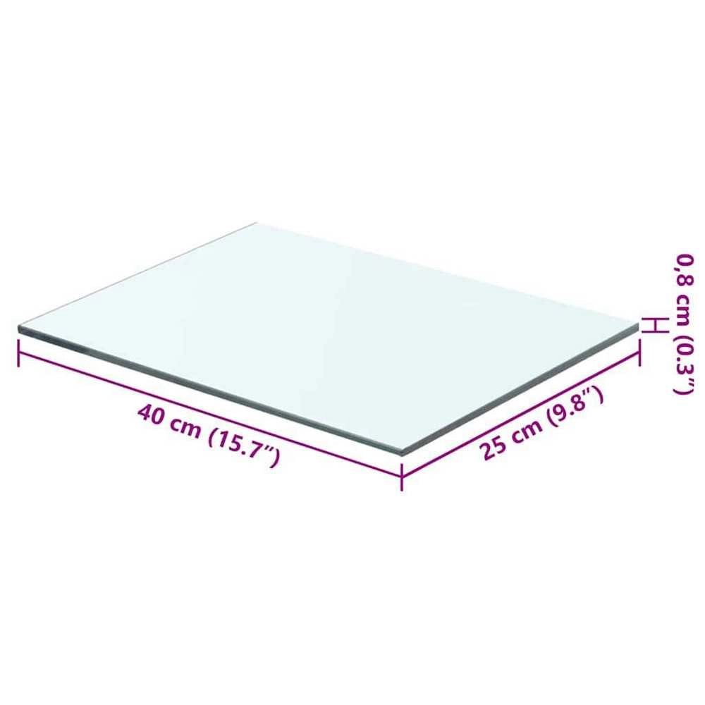 2 Glass Shelves, Transparent, 40x25 Cm