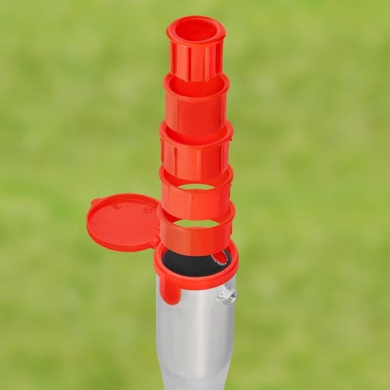 Supporto parasole Ø60 mm con adattatore 26-55 mm 550 mm a vite per tubi rotondi in acciaio - Argento