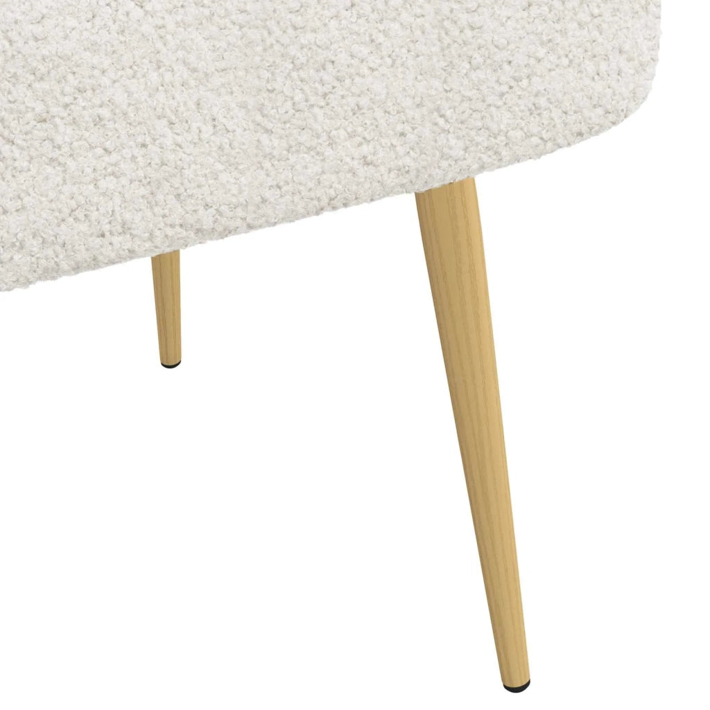 Panchina imbottita con schienale Crema 110 x 60 x 76 cm Bouclé