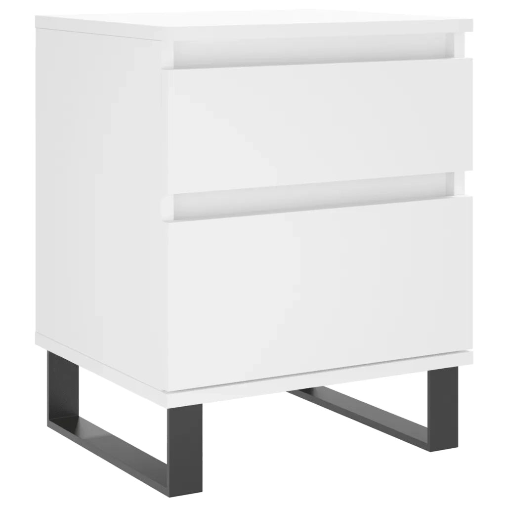 Comodino | Armadio da Notte | Mobiletto da notte Bianco 40x35x50 cm in Legno Multistrato