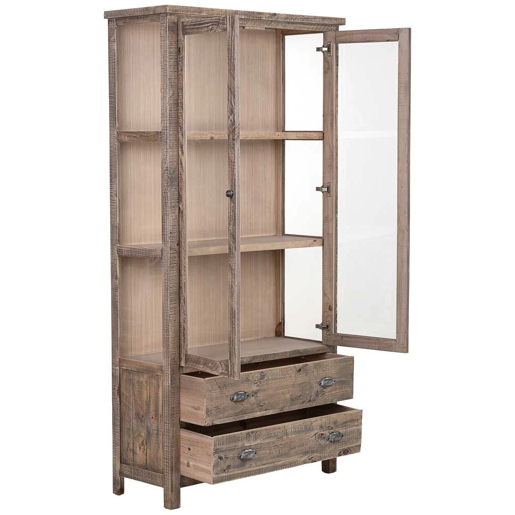 Vetrina in legno marrone 100x40x200h cm
