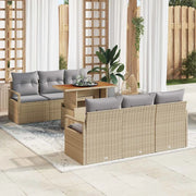 Set Divano da Giardino 7 pcs Beige Poly Rattan 3358394