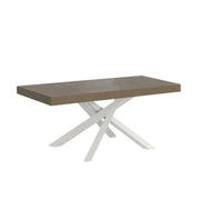 Tavolo allungabile 120/380x90 cm Volantis Premium tortora gambe bianche