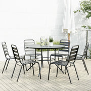 Set Sedie Giardino Impilabili 7pz Antracite Acciaio Verniciato 3283767