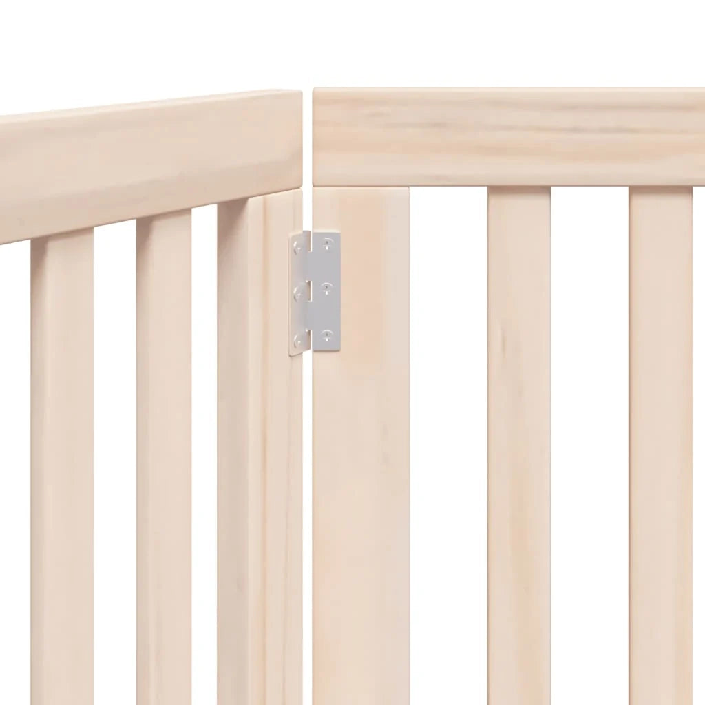 Cancelletto di sicurezza pieghevole per cani a 2 pannelli 160 cm legno di pioppo marrone 02_0023031
