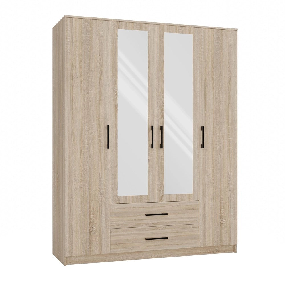 Armadio ROMANA 160 con specchio rovere sonoma guardaroba
