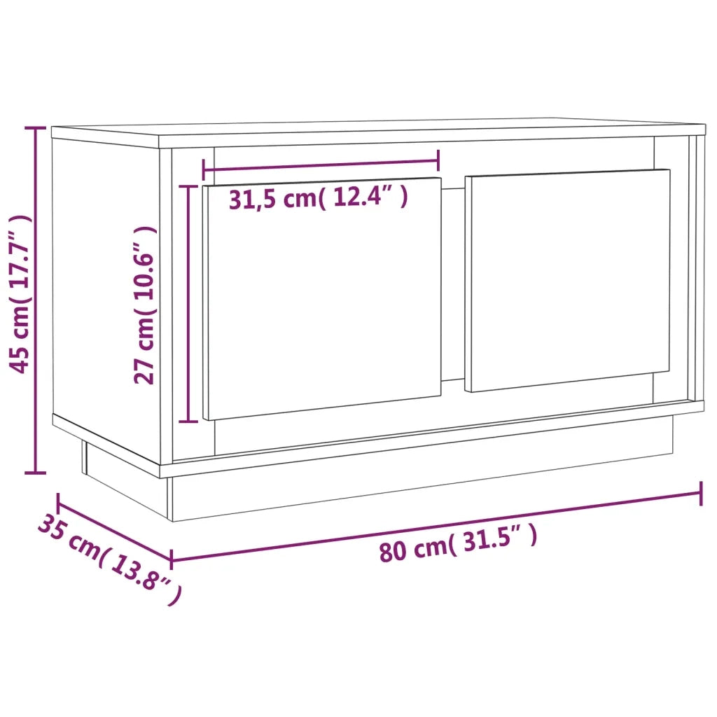 Mobile TV | Armadietto TV | Mobile Porta TV Grigio Cemento 80x35x45 cm in Legno Multistrato