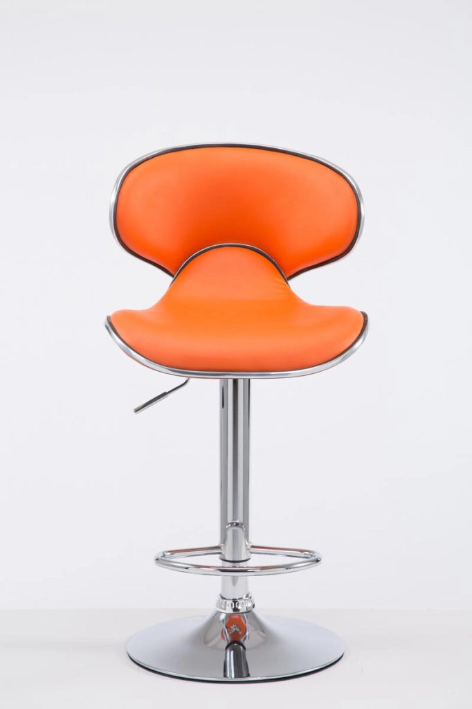 Sgabello Las Vegas V2 in similpelle arancione,cromo