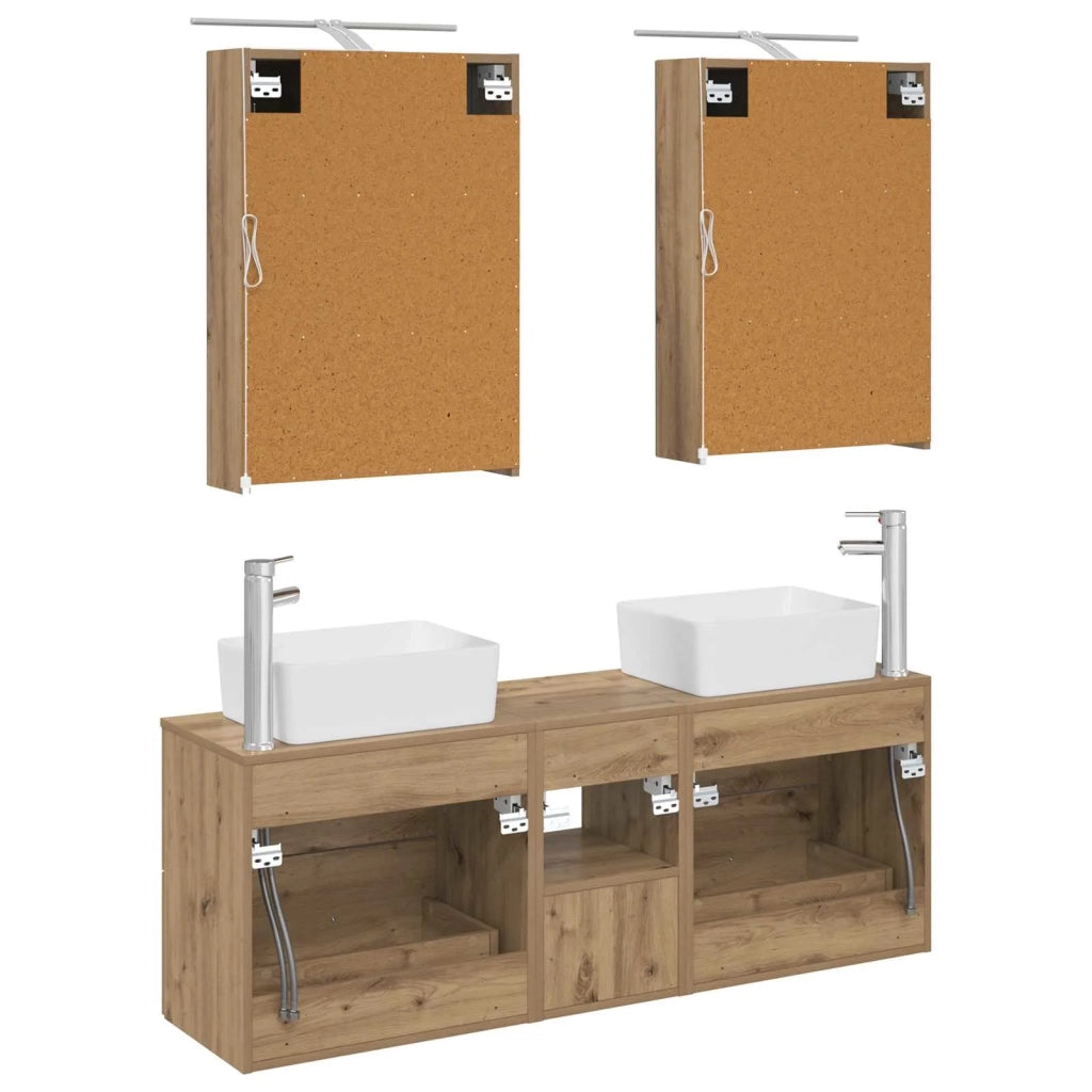 Set di mobili per il bagno 5 pcs Rovere Artigianale 3406838