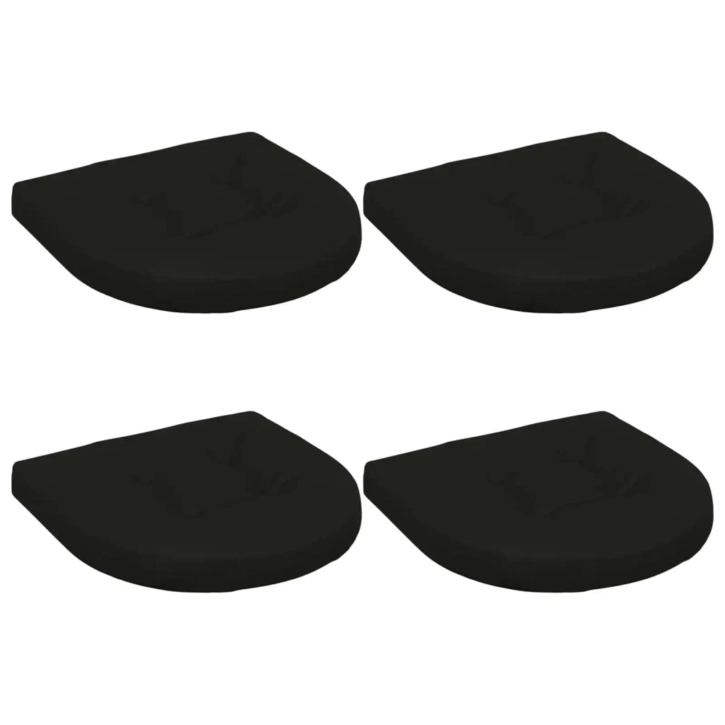 Cuscini per Sedia in 4 Pezzi 4 pz 100% Poliestere Nero 945317