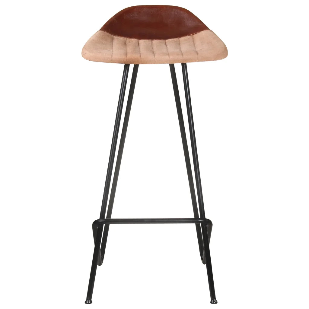 Sgabelli da Bar 4 pz Marroni in Vera Pelle 320646