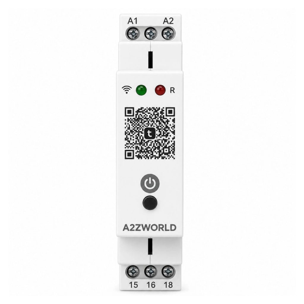 Relè Temporizzato WIFI Modulare, 220V 16A, Timer Temporizzatore Smart Tuya, 1 Modulo Barra DIN, 1 contatto SPDT, Comando App e Manuale