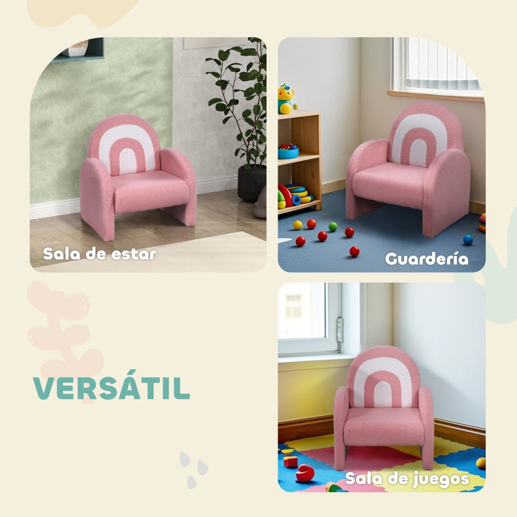 Divanetto Bambini Arcobaleno ¨C Zephmum ¨C 45x41x52 cm Rosa