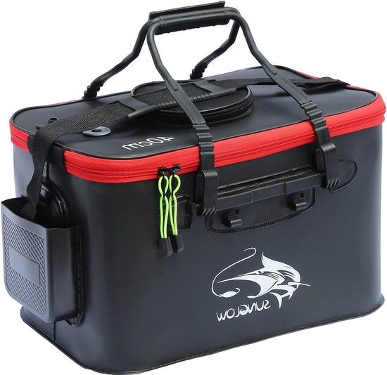 Pescatoio portatile - Contenitore per pesci 23 l / 30 l / 38 l multifunzionale - pescatoio per pesci vivi e lusinghe - contenitore per pesci per outdoor e campeggio - materiale EVA (23 litri nero)
