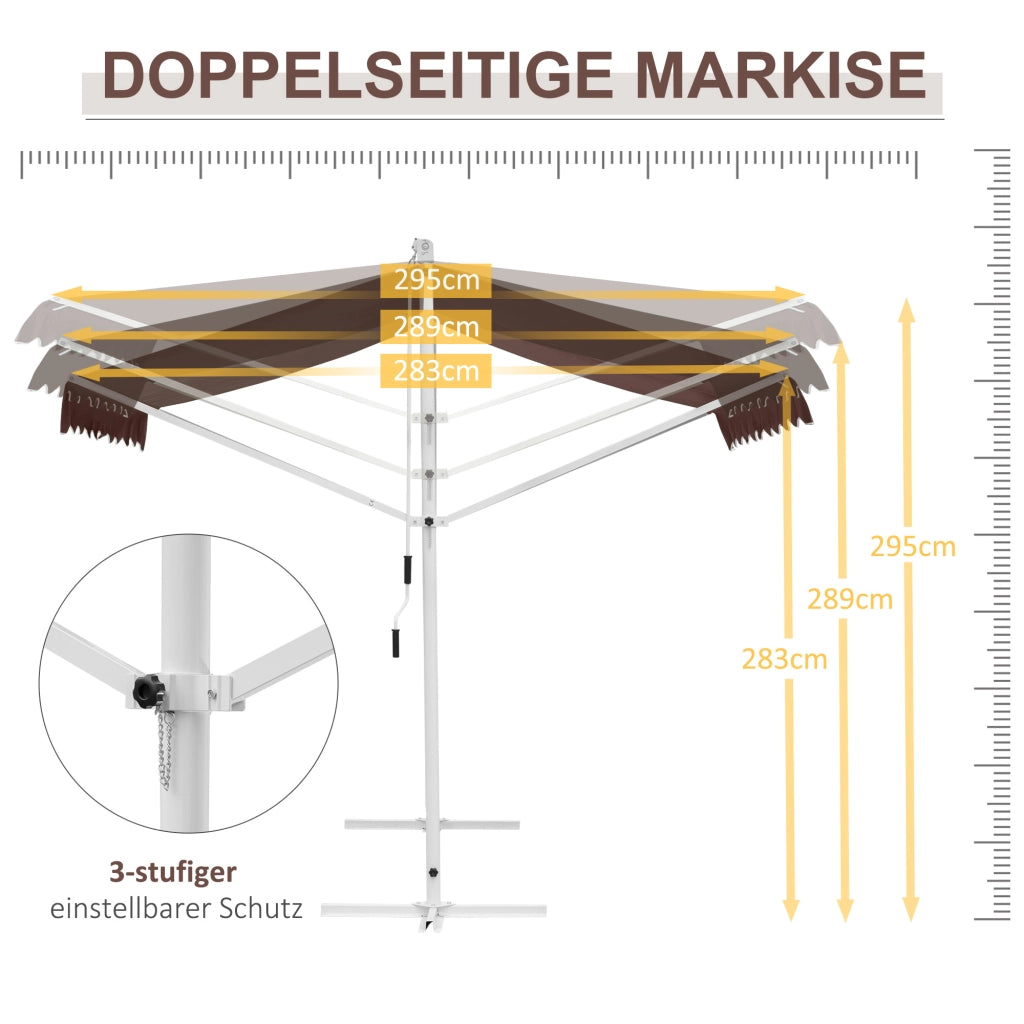 Tenda da sole ¨C zephmum ¨C 4.5x3.4m, regolabile, marrone