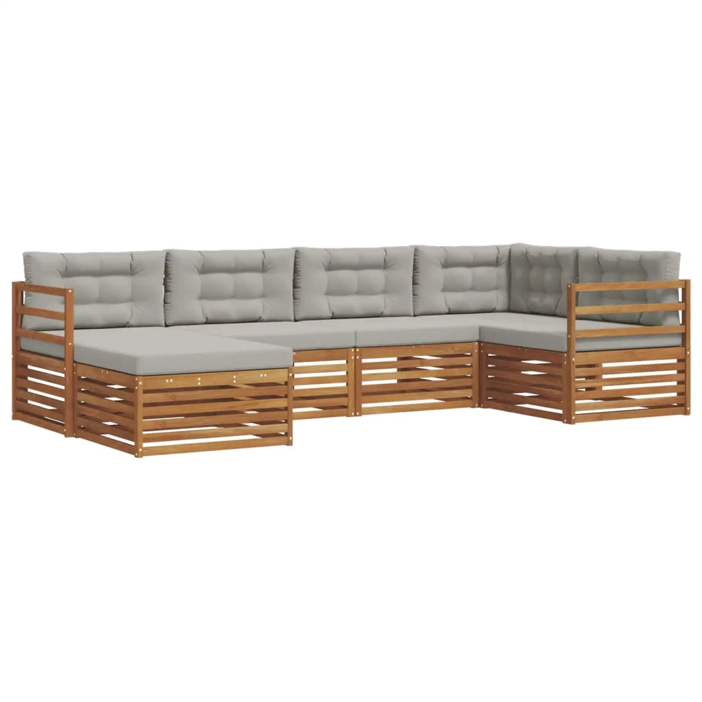 Set di divani da esterno 6 pcs Grigio Naturale e Chiaro 3373721