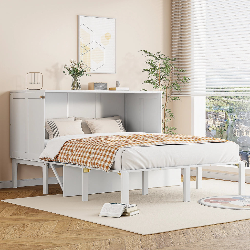 Letto a scomparsa 140x200 cm pieghevole verticale in legno