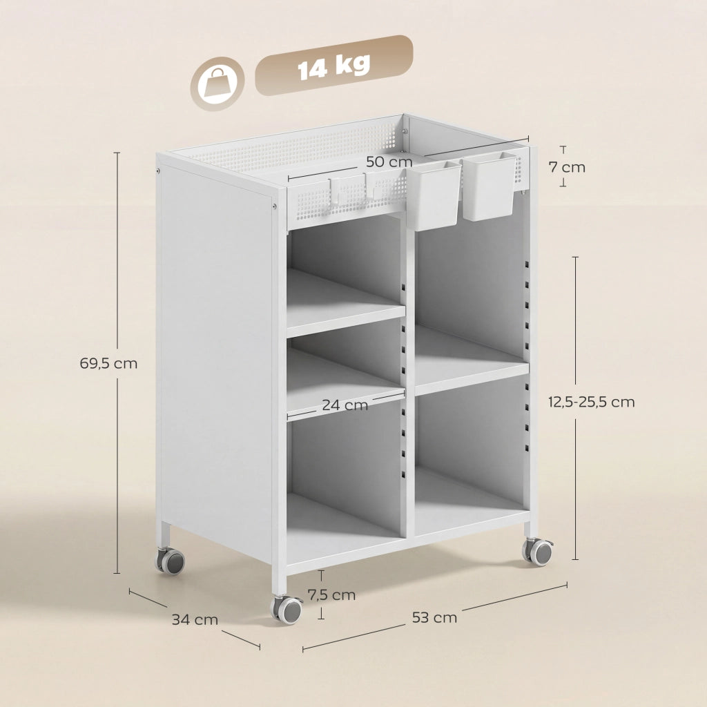 Libreria su Ruote ¨C Zephmum ¨C Bianco 80x30x120