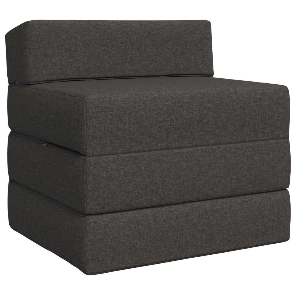 Divano Letto Pieghevole Grigio Scuro 200 x 70 x 15 cm Tessuto 900001