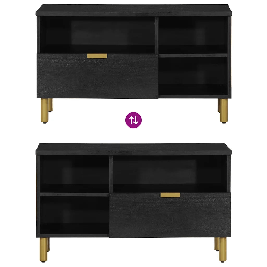 Mobile Porta TV Nero 80x33x46 cm in Legno Multistrato