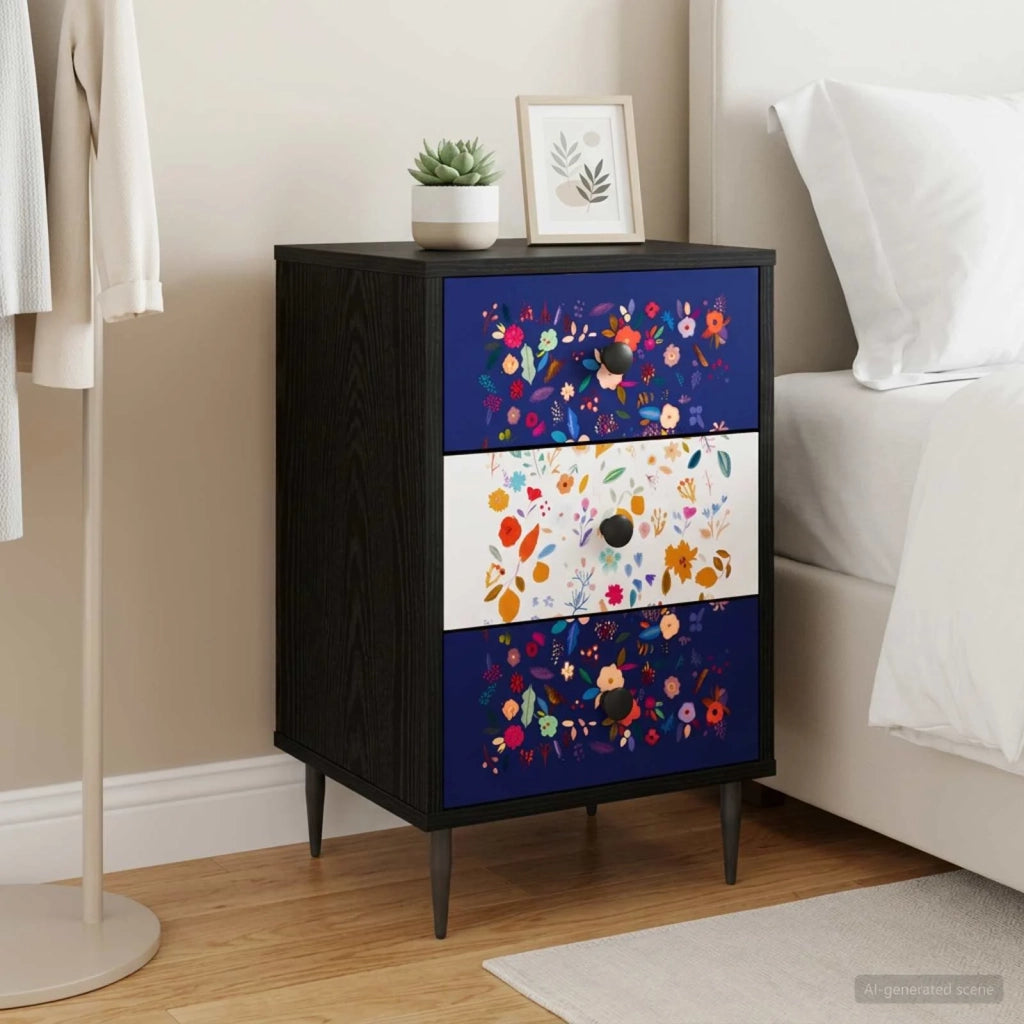 Armadio da Notte MAINZ Rovere Nero 36 x 33 x 61 cm 8007339