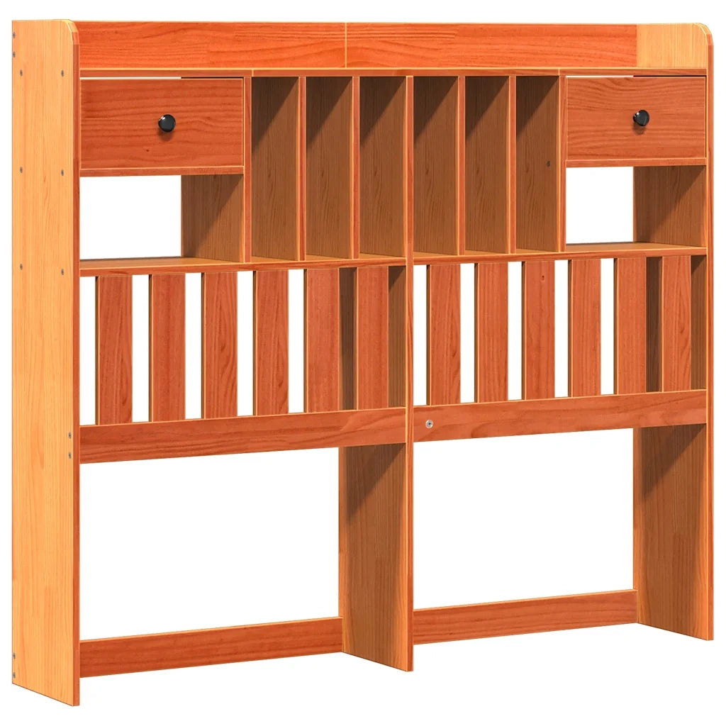 Letto Libreria senza Materasso Marrone Cera 135x190 cm in Pino 3323985