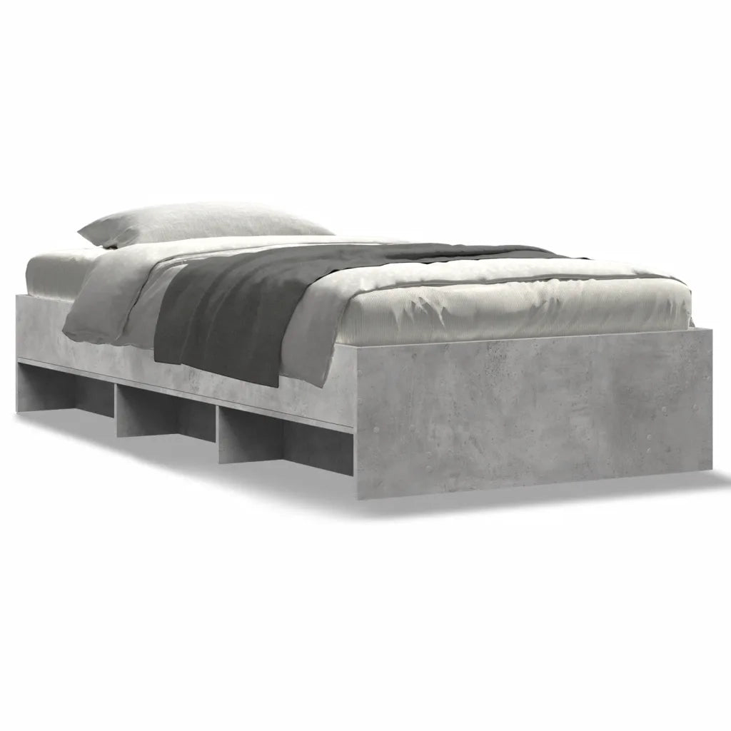 Giroletto-Struttura Letto Grigio Cemento 100x200 cm in Legno Multistrato 399195