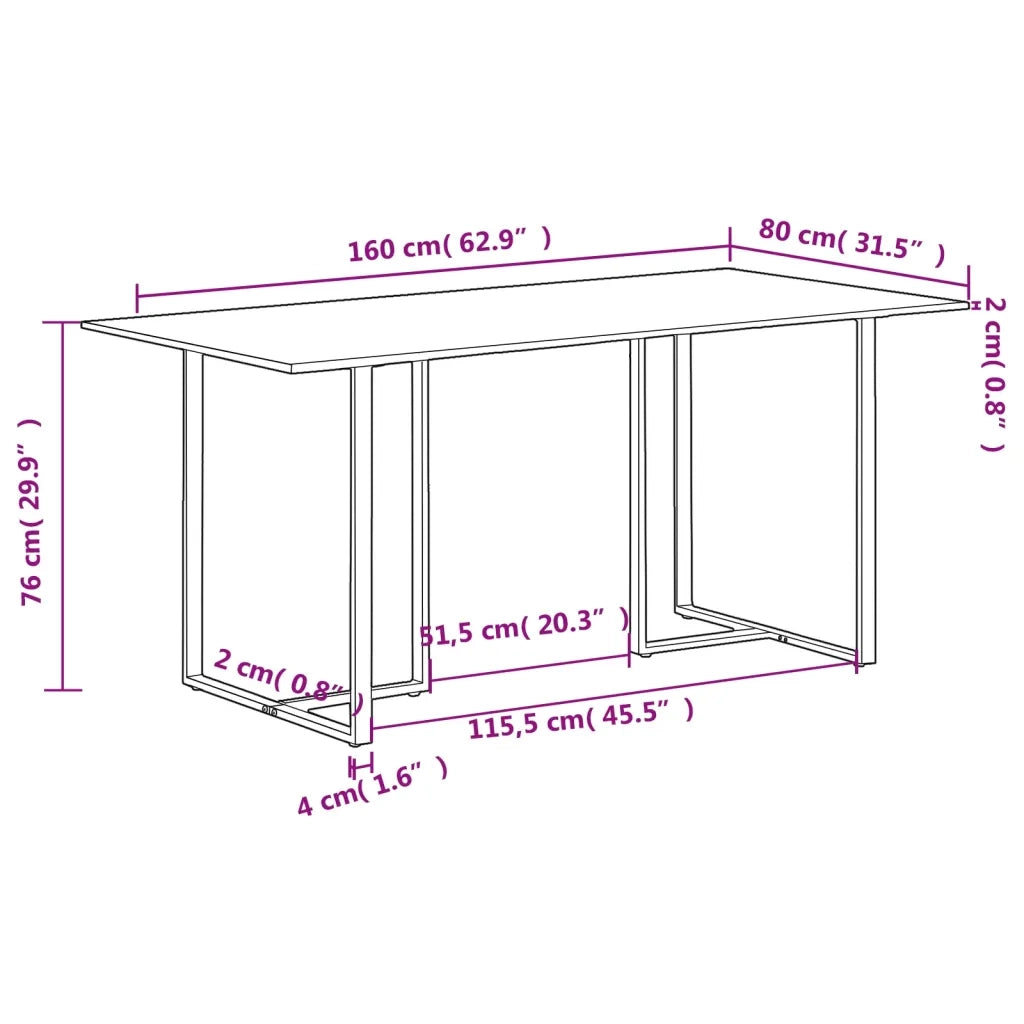 Tavolo da Pranzo 160 cm in Legno Massello di Recupero cod mxl 29837