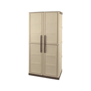 Mobile da Giardino Adenina, Armadio da Esterno 3 Ripiani Made in Italy, 70x39x165h cm Beige