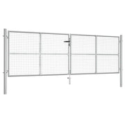 Cancello per Giardino in Acciaio Zincato 415x175cm Argento cod mxl 41343