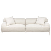 Divano a 3 posti in tessuto Beige chiaro Soggiorno Stile moderno Gambe in metallo