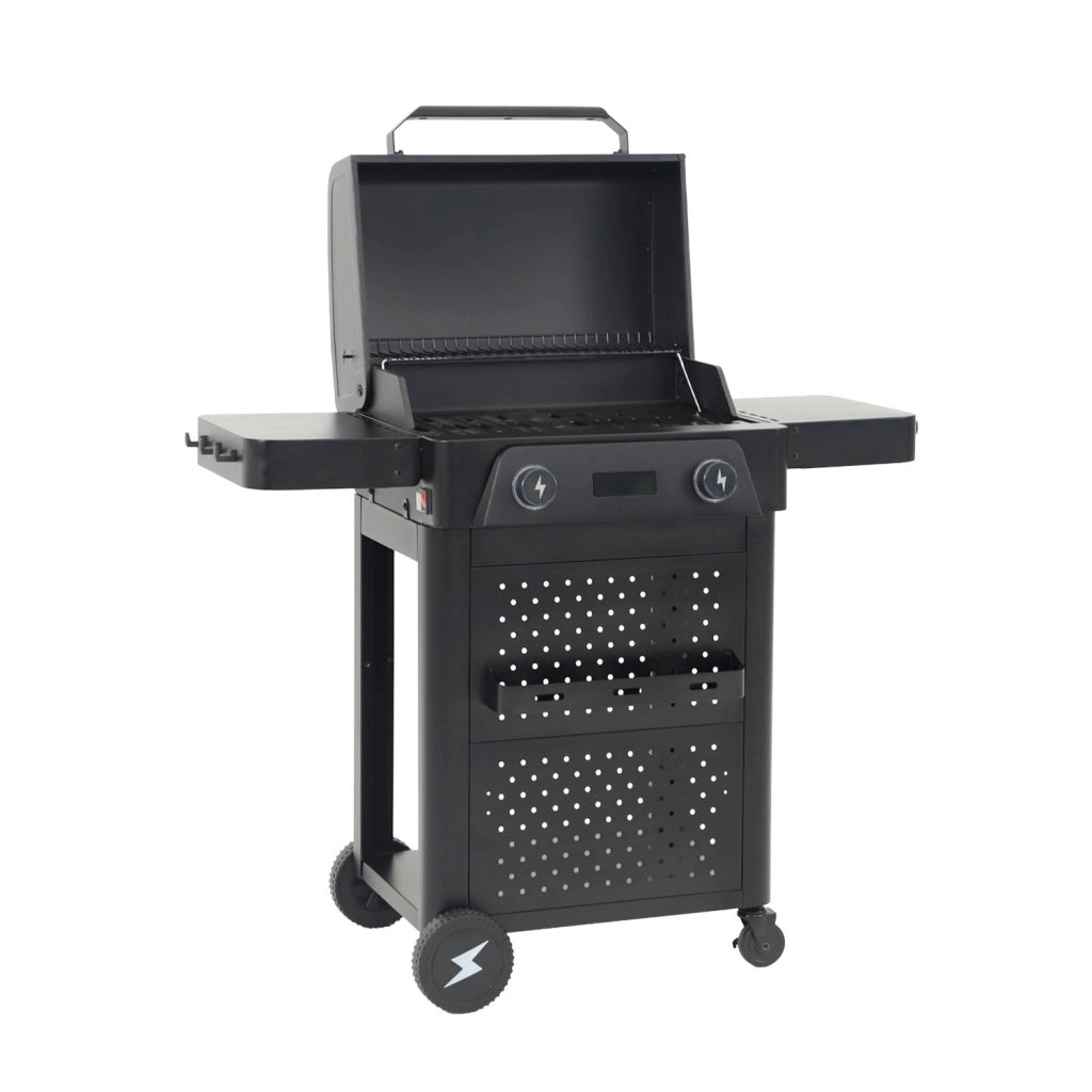 Barbecue elettrico in acciaio smaltato 2 bruciatori 2300w, nero