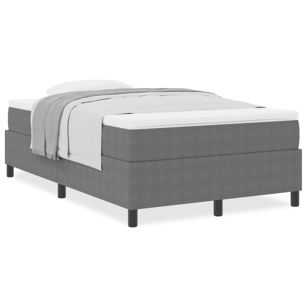 Letto con Box Spring e Materasso Grigio Chiaro 120x200 cm Tessuto in Corduroy