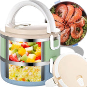 Lunchbox in acciaio inossidabile, contenitore termico, bento box portatile, contenitore alimentare, 2 x 1,4 L