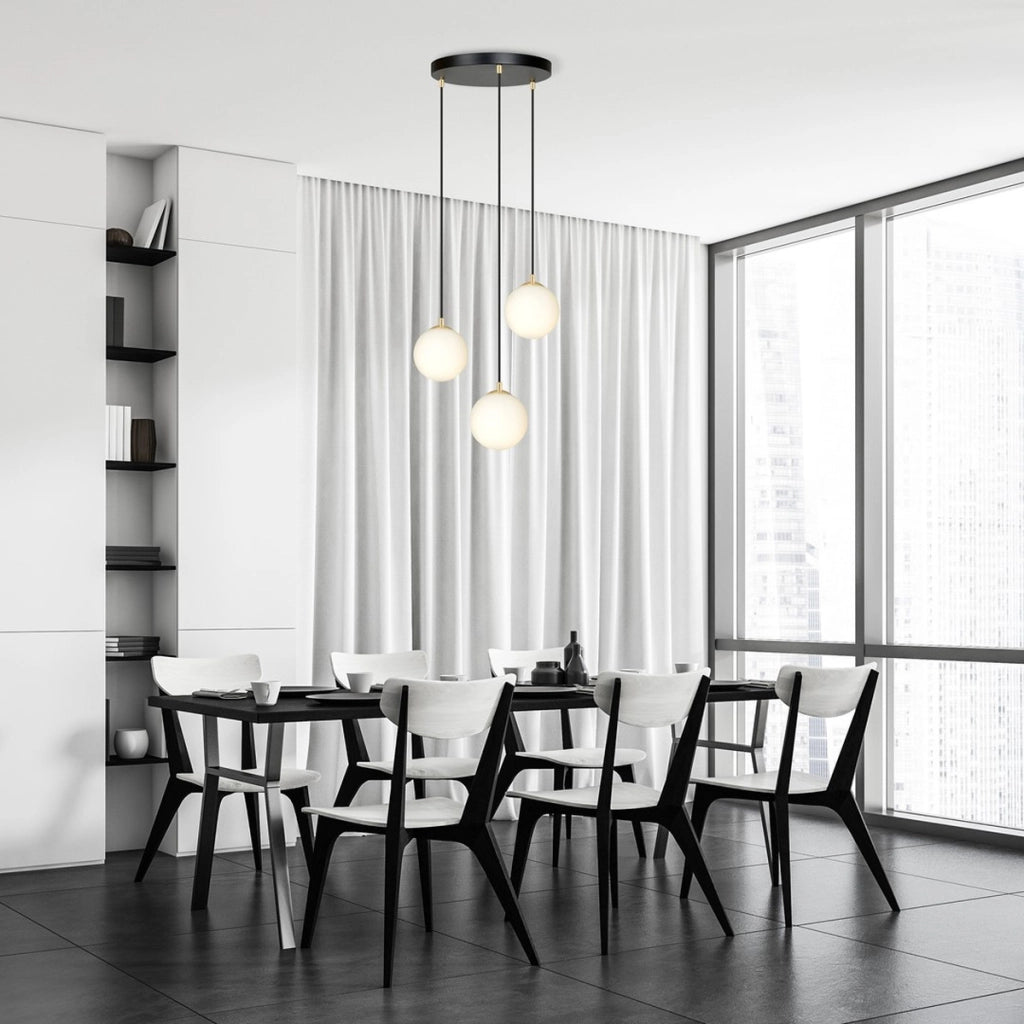 Lampada a sospensione ROYAL in metallo nero e oro