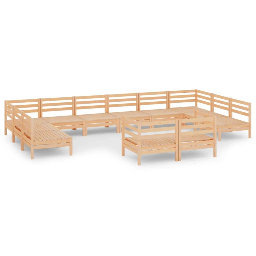 Set Salotto da Giardino 12 pz in Legno Massello di Pino 3083494