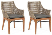 Set 2 Sedie 60x58,5x85h cm con Cuscini Keilani
