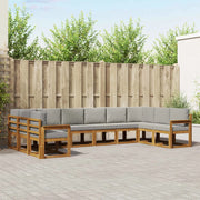 Set di divani da esterno 10 pcs Grigio Naturale e Chiaro