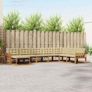 Set di divani da esterno con cuscino 8 pcs Naturale e Beige 3369744