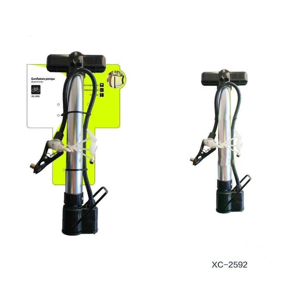 Trade Shop - Gonfiatore Pompa Manuale Da Pavimento Portatile Per Ruote Bici Biciclette Xc2592 -