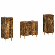 Set di Armadi da Bagno da 2 Pezzi ALKMAAR Rovere Fumo 3417995