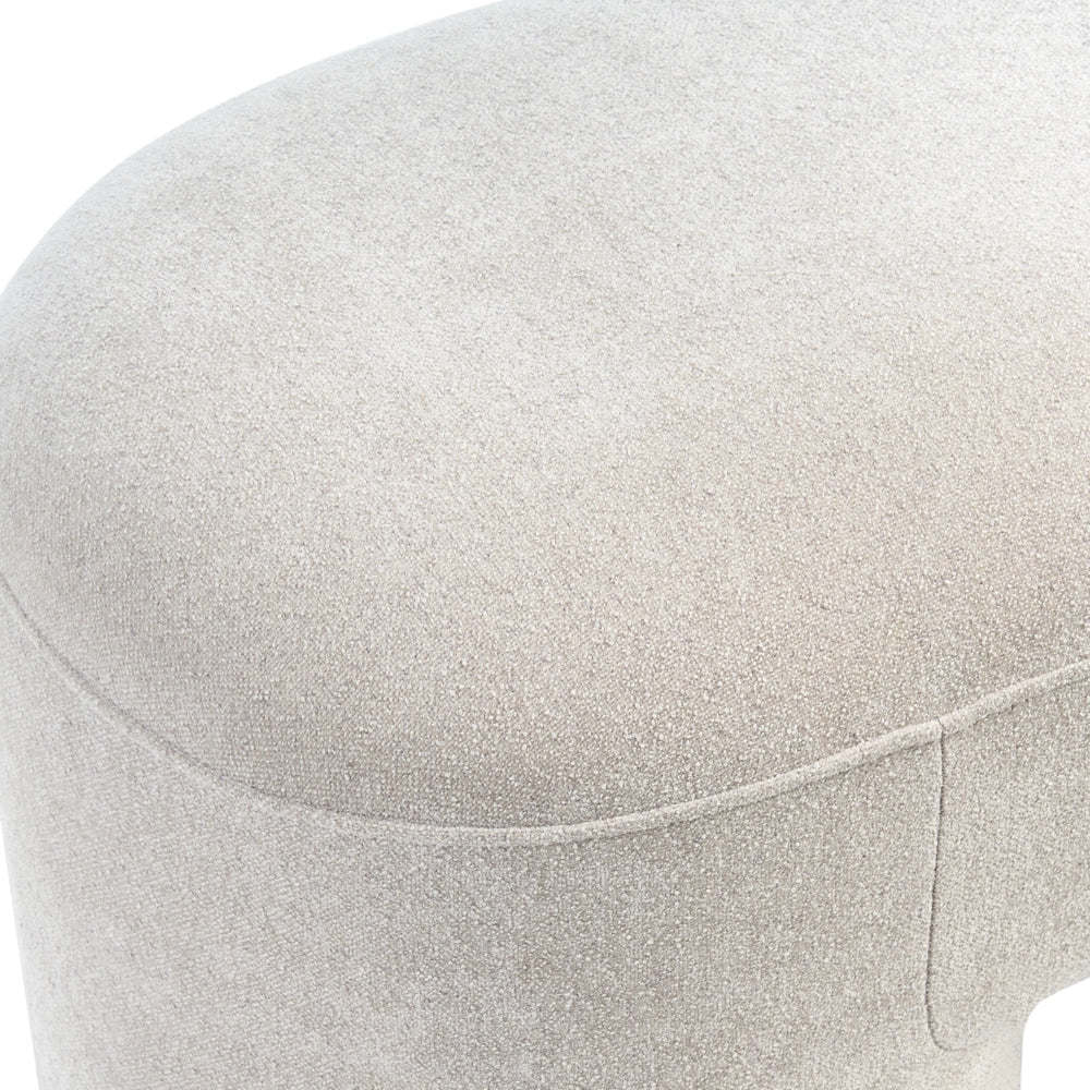 Panchina beige chiaro Boucle da salotto o camera da letto con gambe larghe in stile moderno