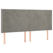 Testiera | Testata ad Orecchio Grigio Chiaro 183x16x118/128 cm in Velluto