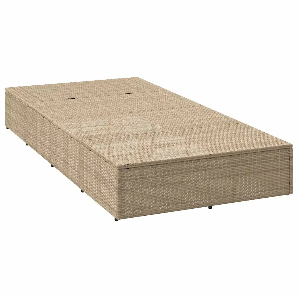 Lettino Prendisole con Cuscino Galleggiante Beige in Polyrattan 4104205
