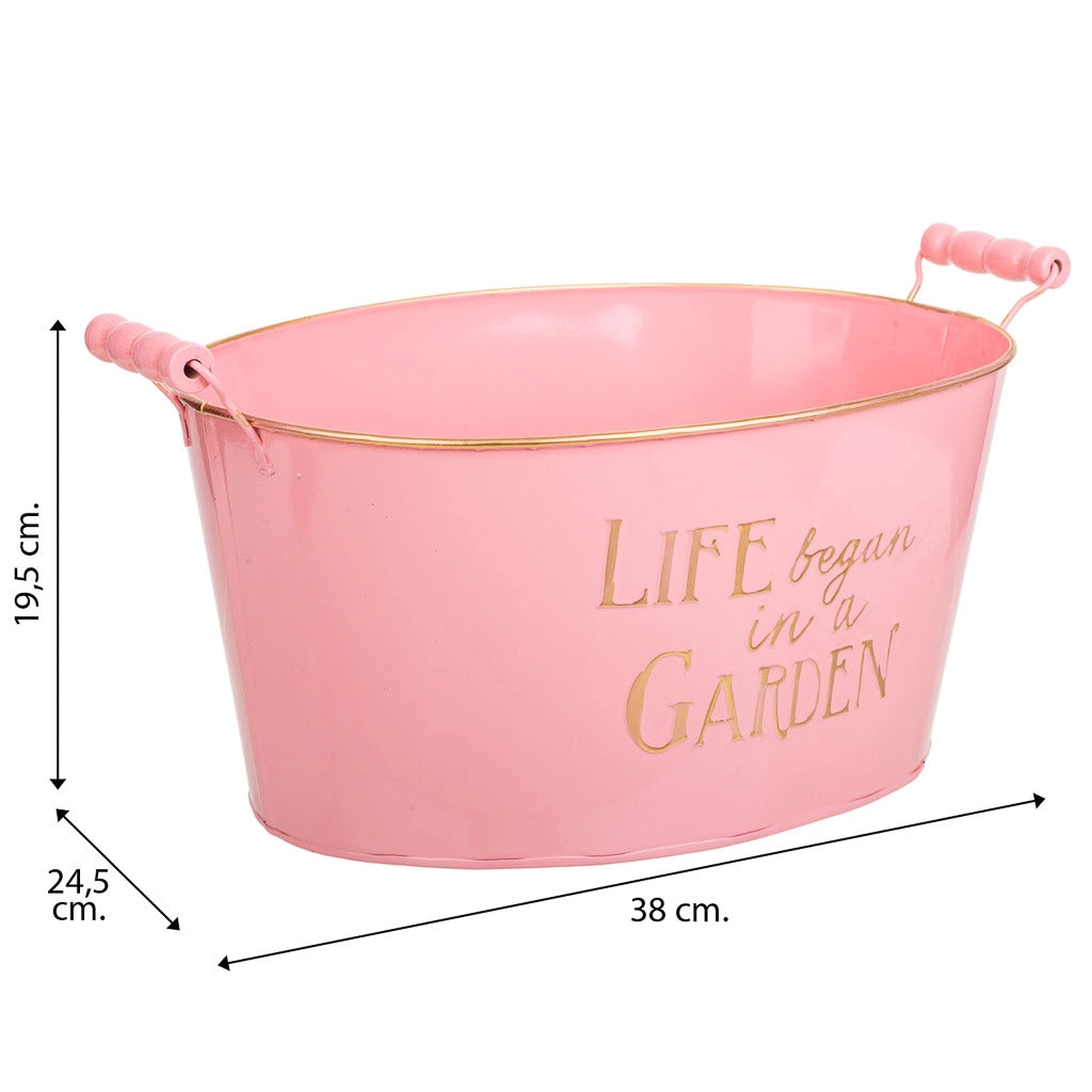 Lavabo metallo rosa 38/33,5x24,5x16,5/19h b:28x19,5
