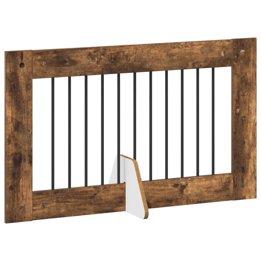 Cancello per cani con supporti 4 pcs Rovere Fumo 100 x 60 cm