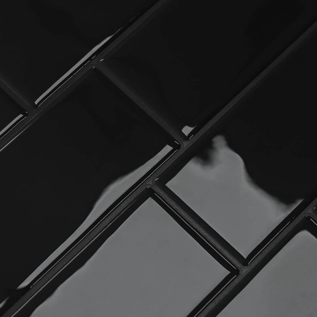 Piastrella subway 50 pcs Nero 29 x 21 cm Poliuretano e PET